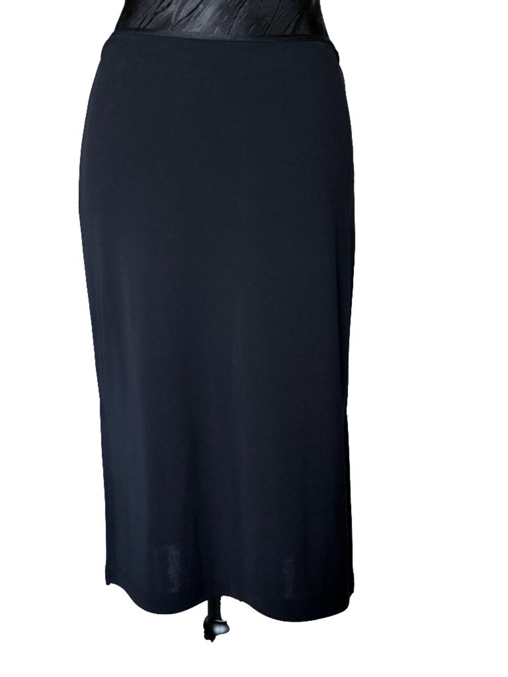 The Limited Black Knit Maxi Skirt Satin Waistband Side Slit Size S